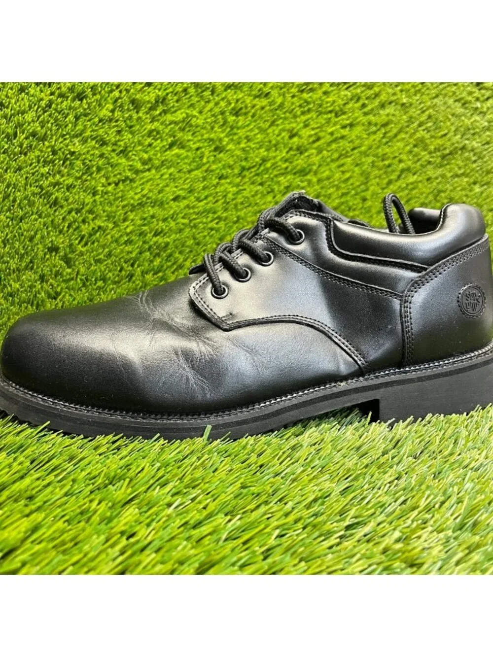 SlipGrips Mens Size 12E Black Leather Dress Slip Resistant Work Oxford Shoes